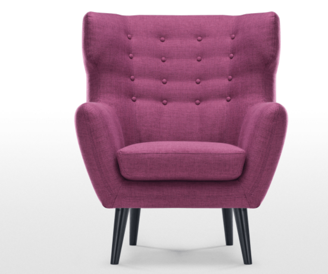 Kubrick Wing Back Chair, Plum Purple